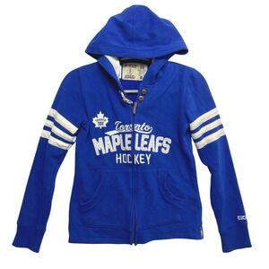 CCM Toronto Maple Leafs Hoodie Womens XS Blue Hockey Full Zip Sweatshirt